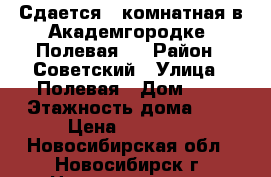 Сдается 1-комнатная в Академгородке, Полевая 6 › Район ­ Советский › Улица ­ Полевая › Дом ­ 6 › Этажность дома ­ 9 › Цена ­ 13 000 - Новосибирская обл., Новосибирск г. Недвижимость » Квартиры аренда   . Новосибирская обл.,Новосибирск г.